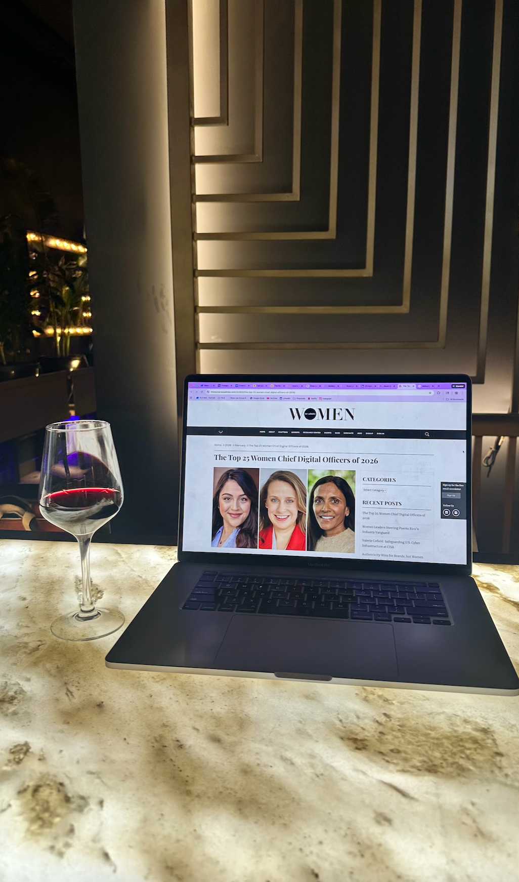 The Top 25 Women Chief Digital Officers of 2026 feature displayed on a laptop